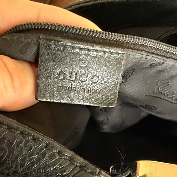 Gucci Black Leather GG Guccissima Hobo Shoulder Bag Vintage - Picture 10 of 12
